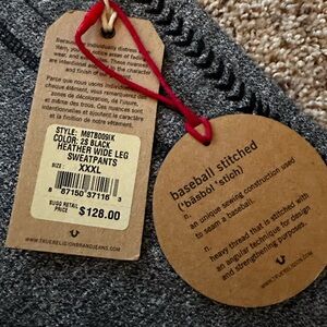 MENS TRUE RELIGION SWEATPANT WITH BASEBALL STITCHING